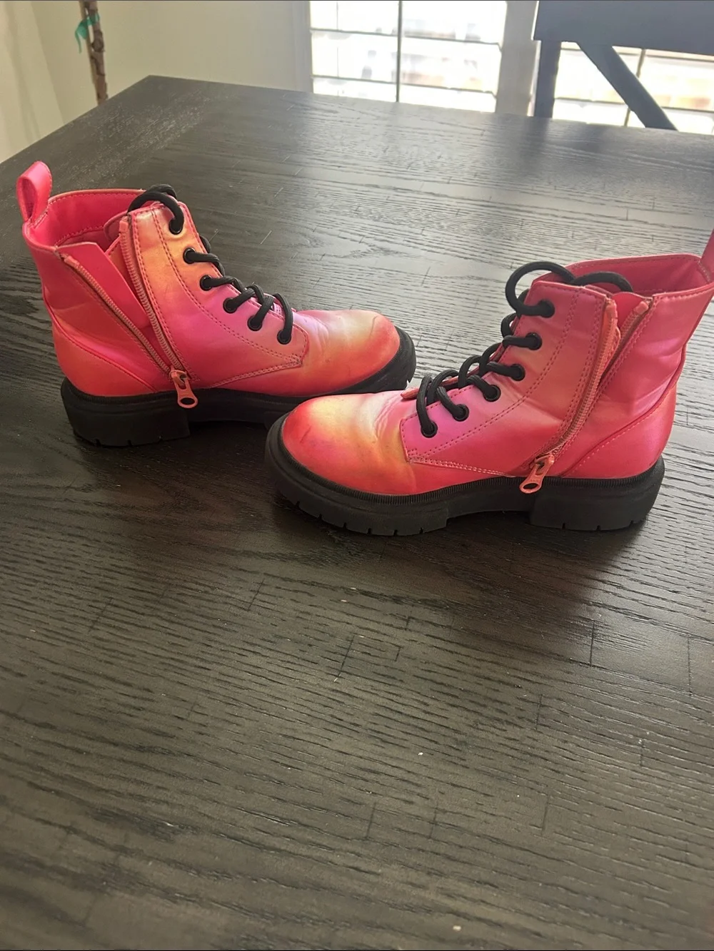 Girls Art Class Pink Gradient Lace-Up Boots